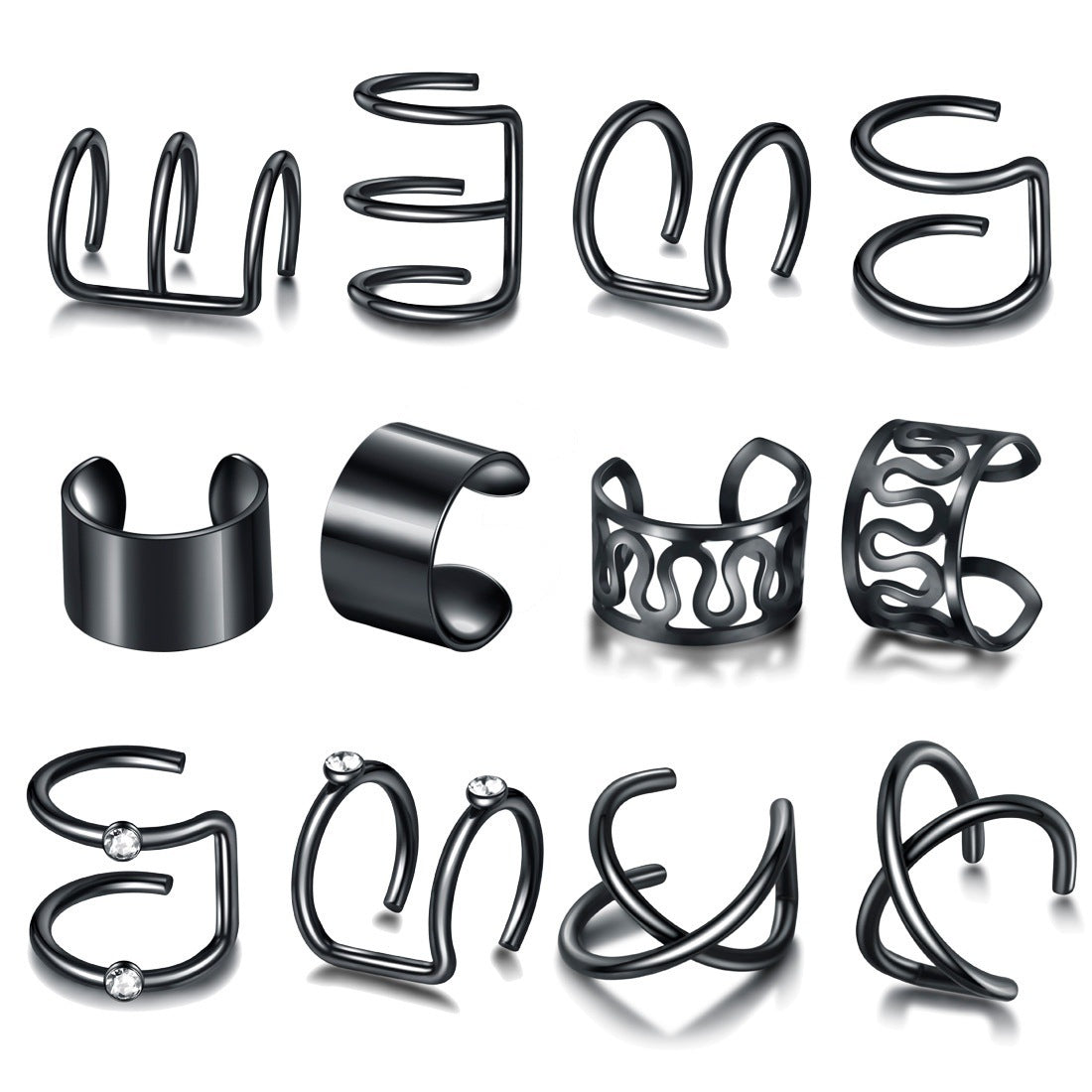 Fashion C-shaped Letter No Pierced Ear Clip Set