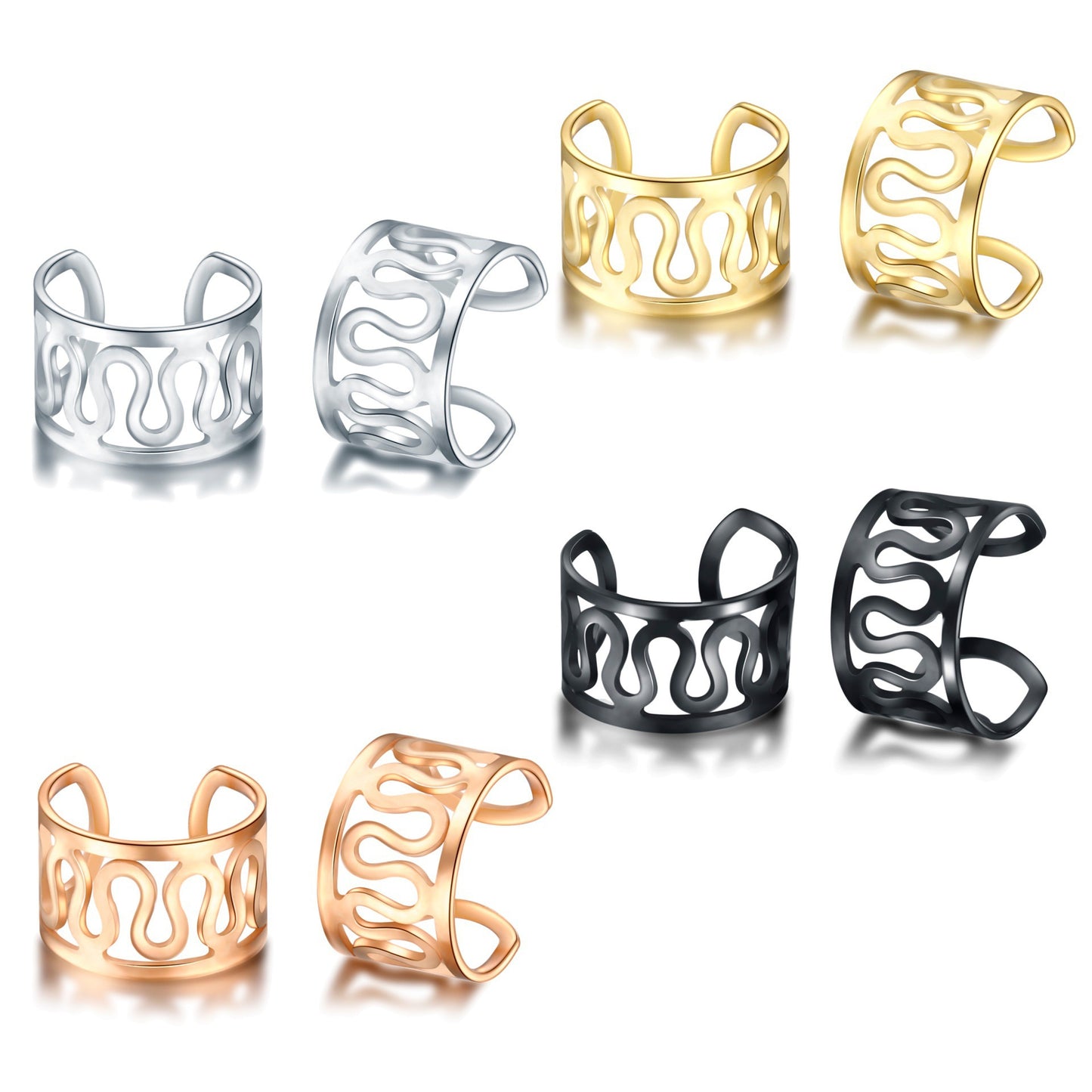 Fashion C-shaped Letter No Pierced Ear Clip Set