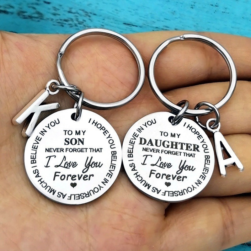 Stainless Steel Keychain Tag 30mm With Letters