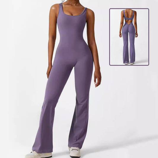 Sleeveless Flare Long Jumpsuits