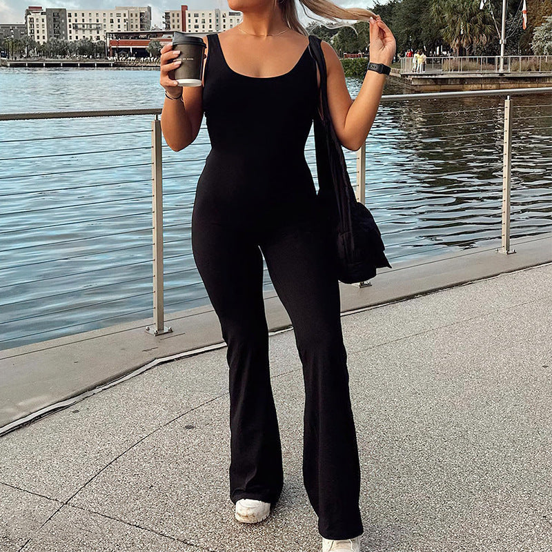 Slim Fit Hip Raise Sexy Backless Jumpsuit