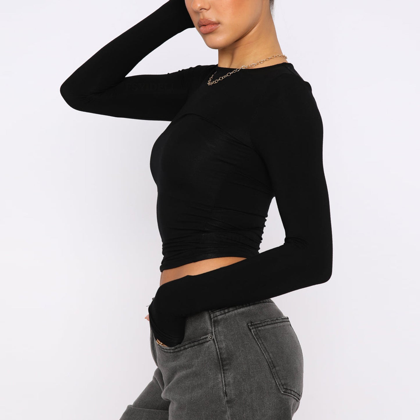 Slim Long-sleeved Pullovers Solid Causal Fit Shirt