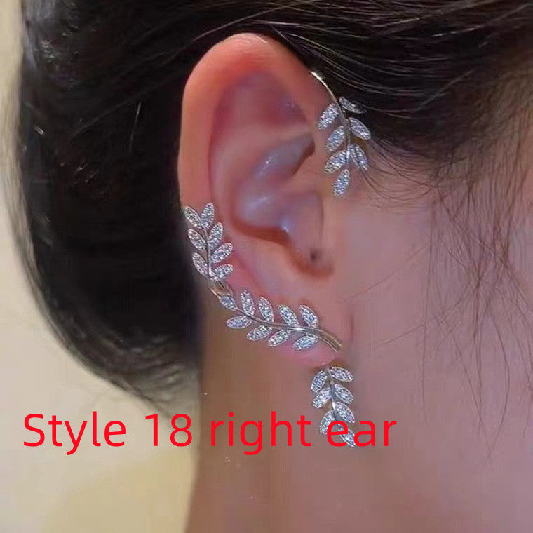 Super Flashing Diamond Earrings With Butterfly Ear Clip Earrings All-in-one Earrings