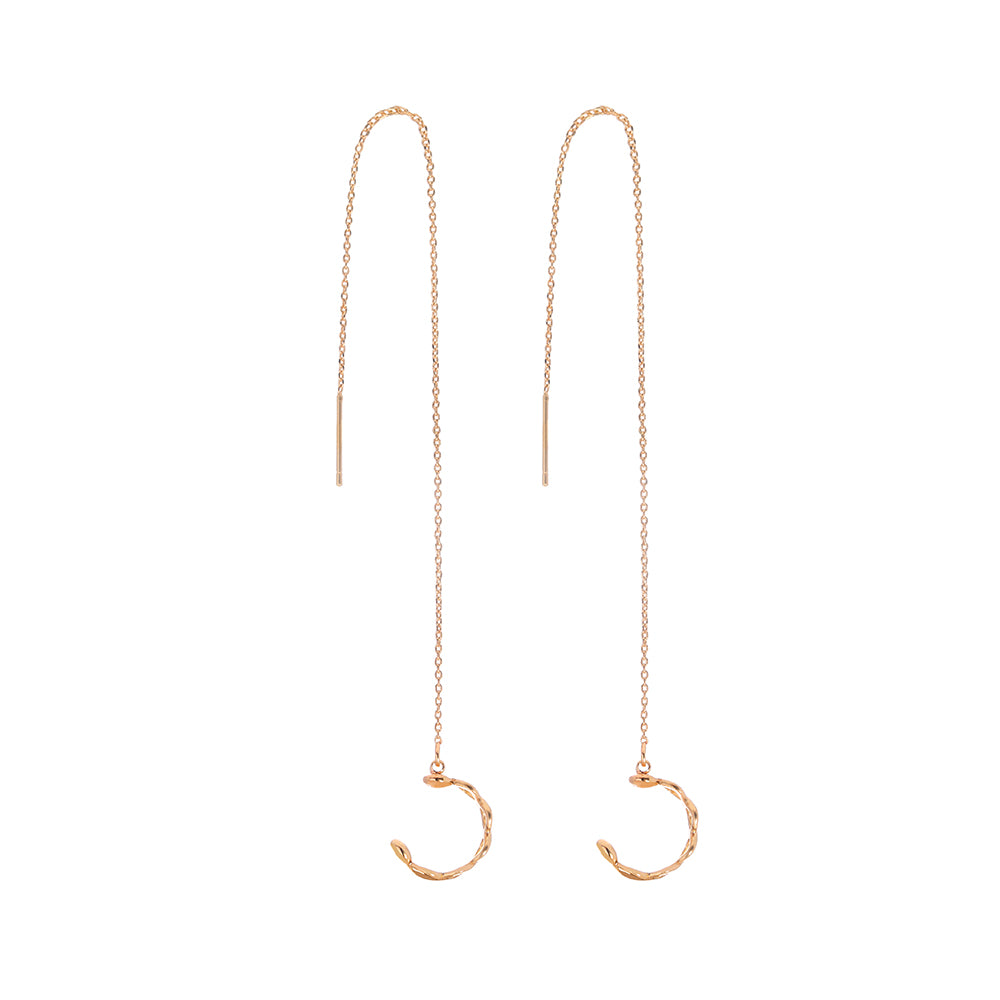 Gold Long Fringed Copper Ear Clip Ear Wire