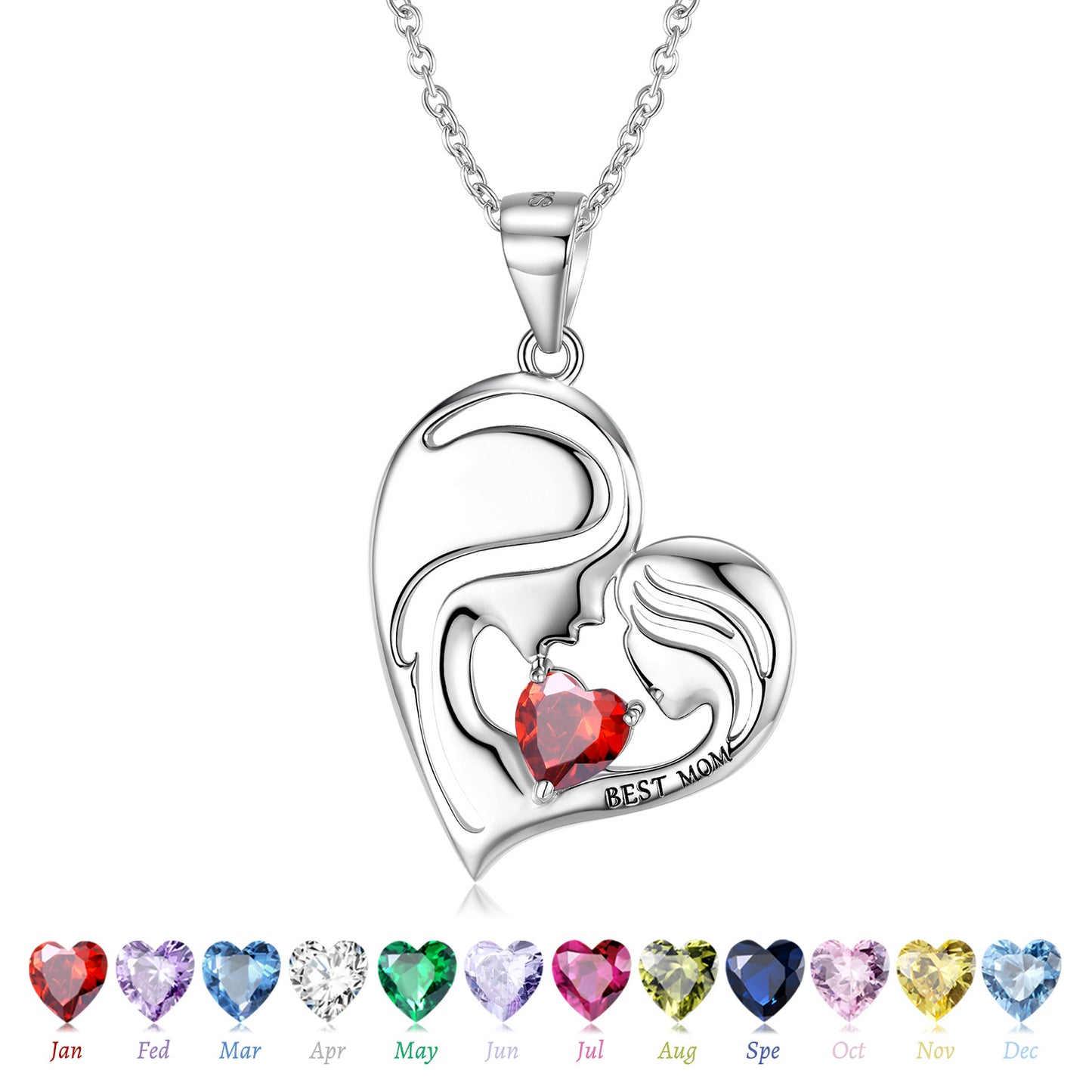 S925 Sterling Silver Best Mom Necklace Mother's Day Series Necklace