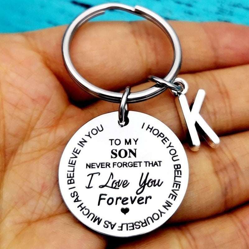 Stainless Steel Keychain Tag 30mm With Letters