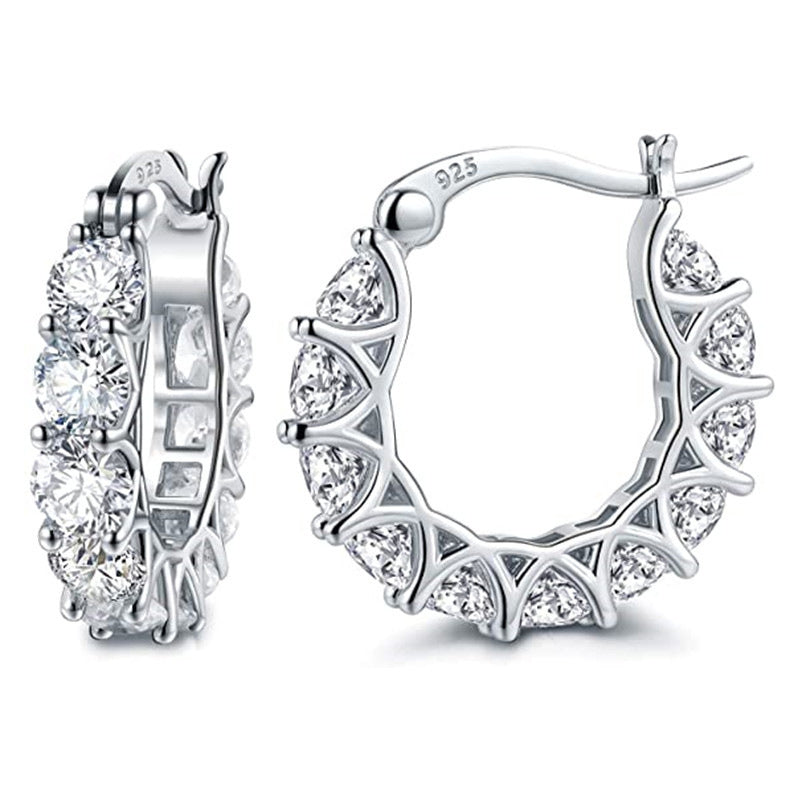 Fashion U-shaped Full Zircon Rhinestone Earrings