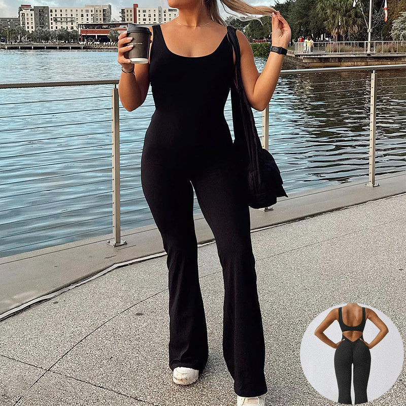 Slim Fit Hip Raise Sexy Backless Jumpsuit