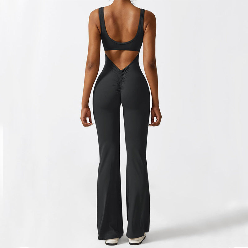 Sleeveless Flare Long Jumpsuits