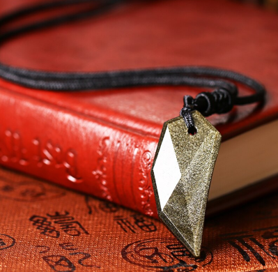 Natural Sands Obsidian Calendula Wolf Tooth Pendant