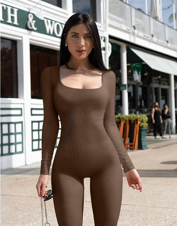 Seamless Long Sleeve Shapewear Hip Lift Jumpsuit