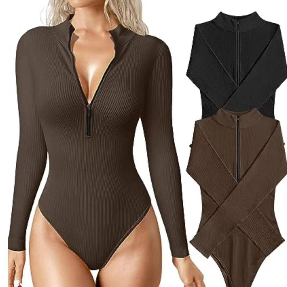 Long Sleeve Zipper Seamless Slimming Shapewear Jumpsuit