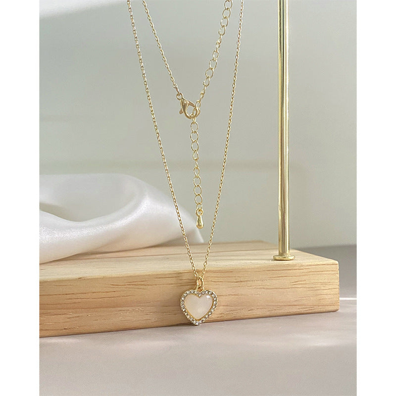 Love Opal Pendant Necklace Female Clavicle