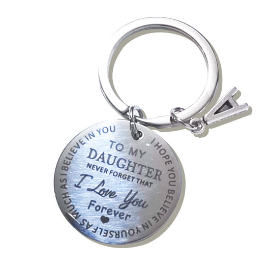 Stainless Steel Keychain Tag 30mm With Letters