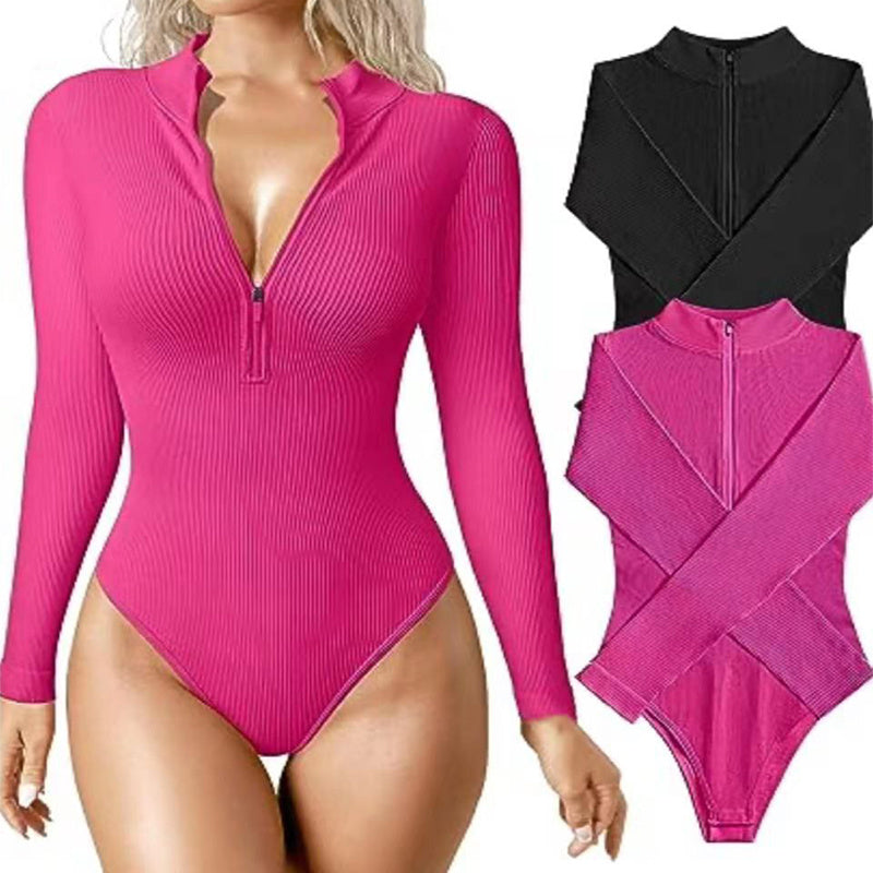 Long Sleeve Zipper Seamless Slimming Shapewear Jumpsuit