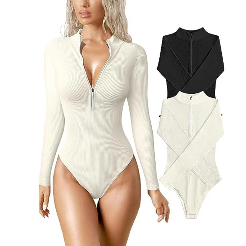 Long Sleeve Zipper Seamless Slimming Shapewear Jumpsuit