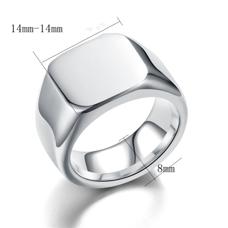 Vintage Stainless Steel Plain Face Ring Rings Jewelry Party Gift