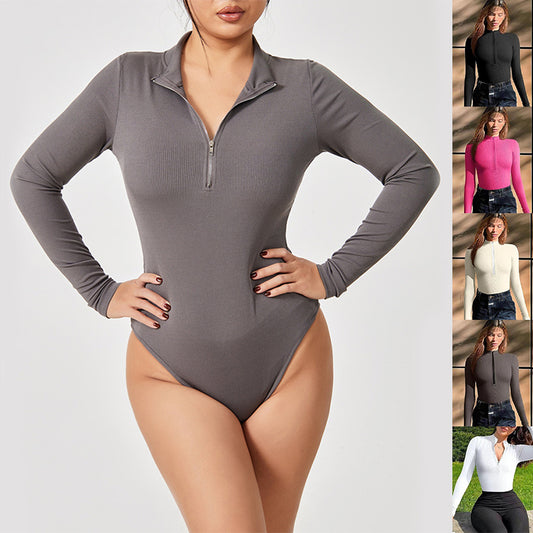 Long Sleeve Zipper Seamless Slimming Shapewear Jumpsuit