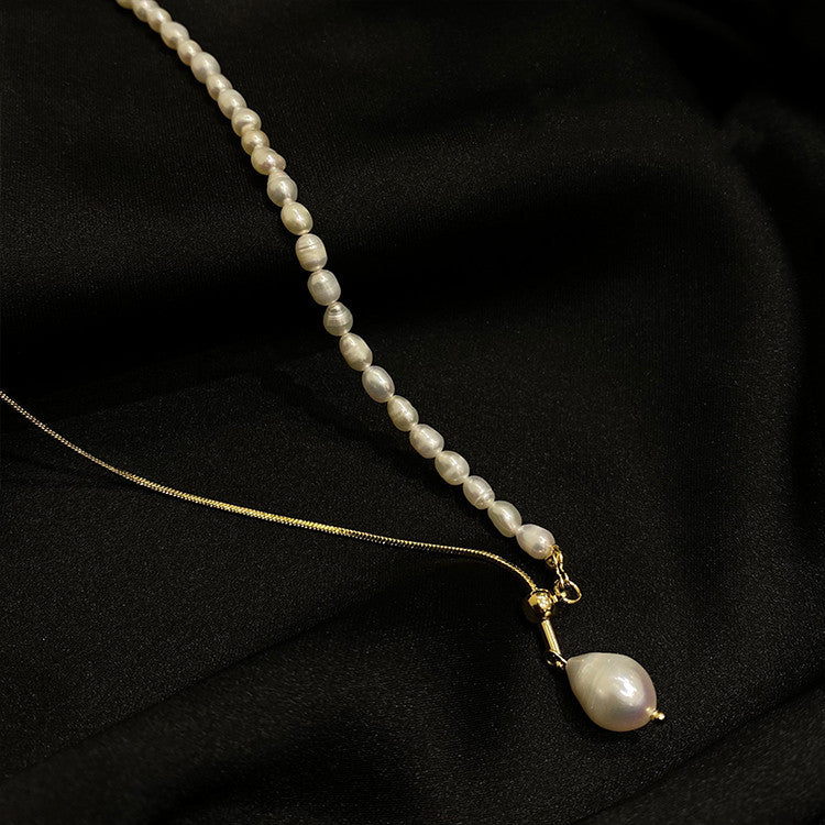 Fashionable Freshwater Pearl Adjustable Pull Necklace