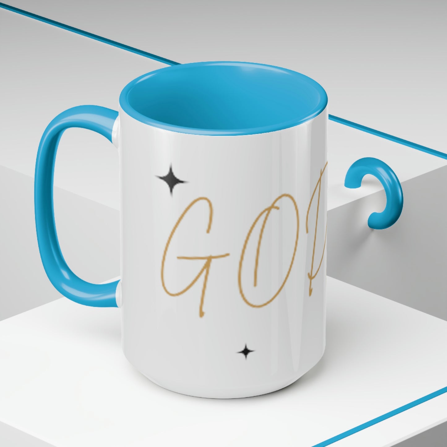 GODfidence Two-Tone Coffee Mugs, 15oz