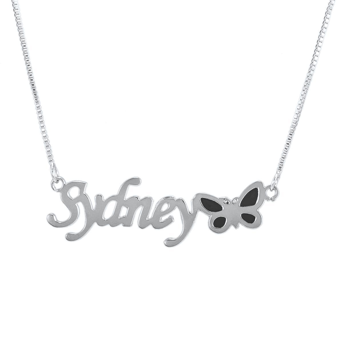 Noble Dazzling Butterfly Custom Name Necklace