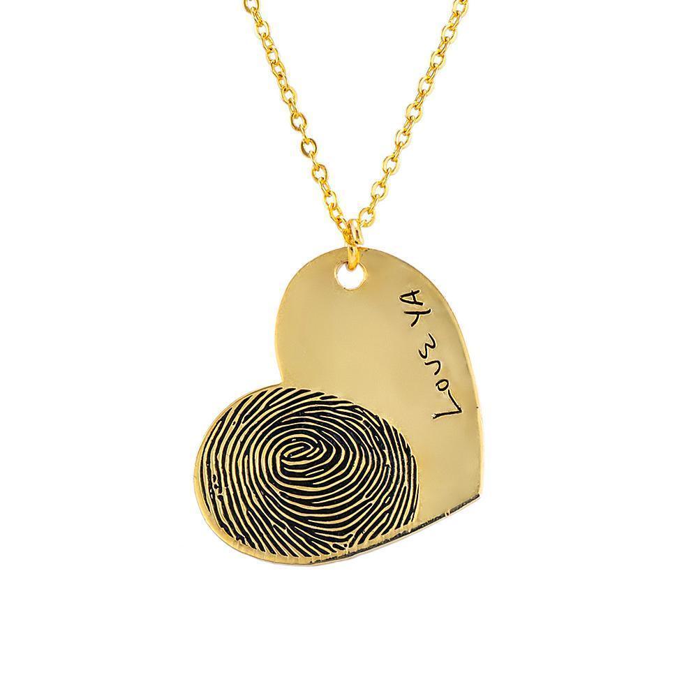 N11.Simple Engraved Heart Necklace - Elle Royal Jewelry