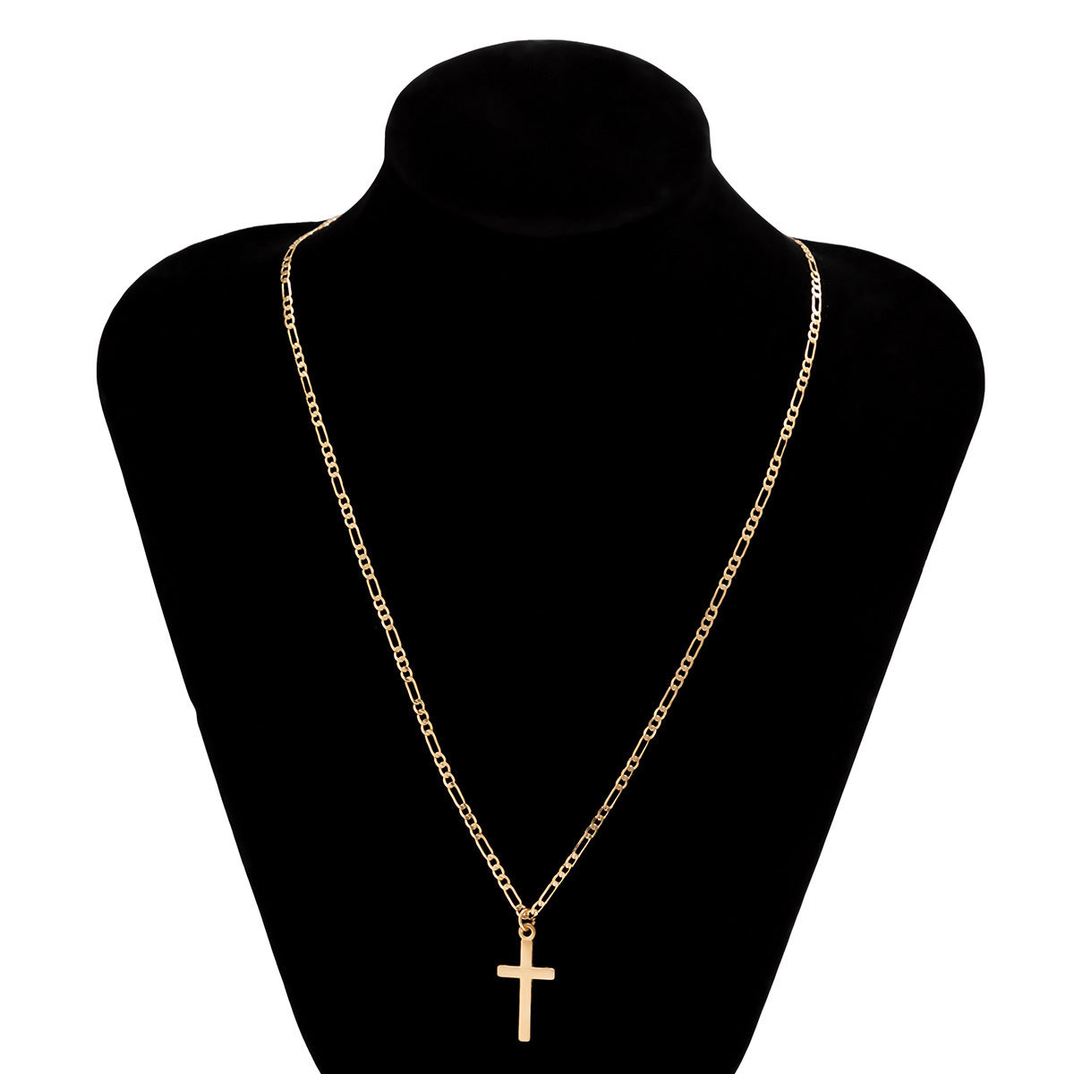 Men Simple Fashion Cross Design Hip Hop Pendant Necklace