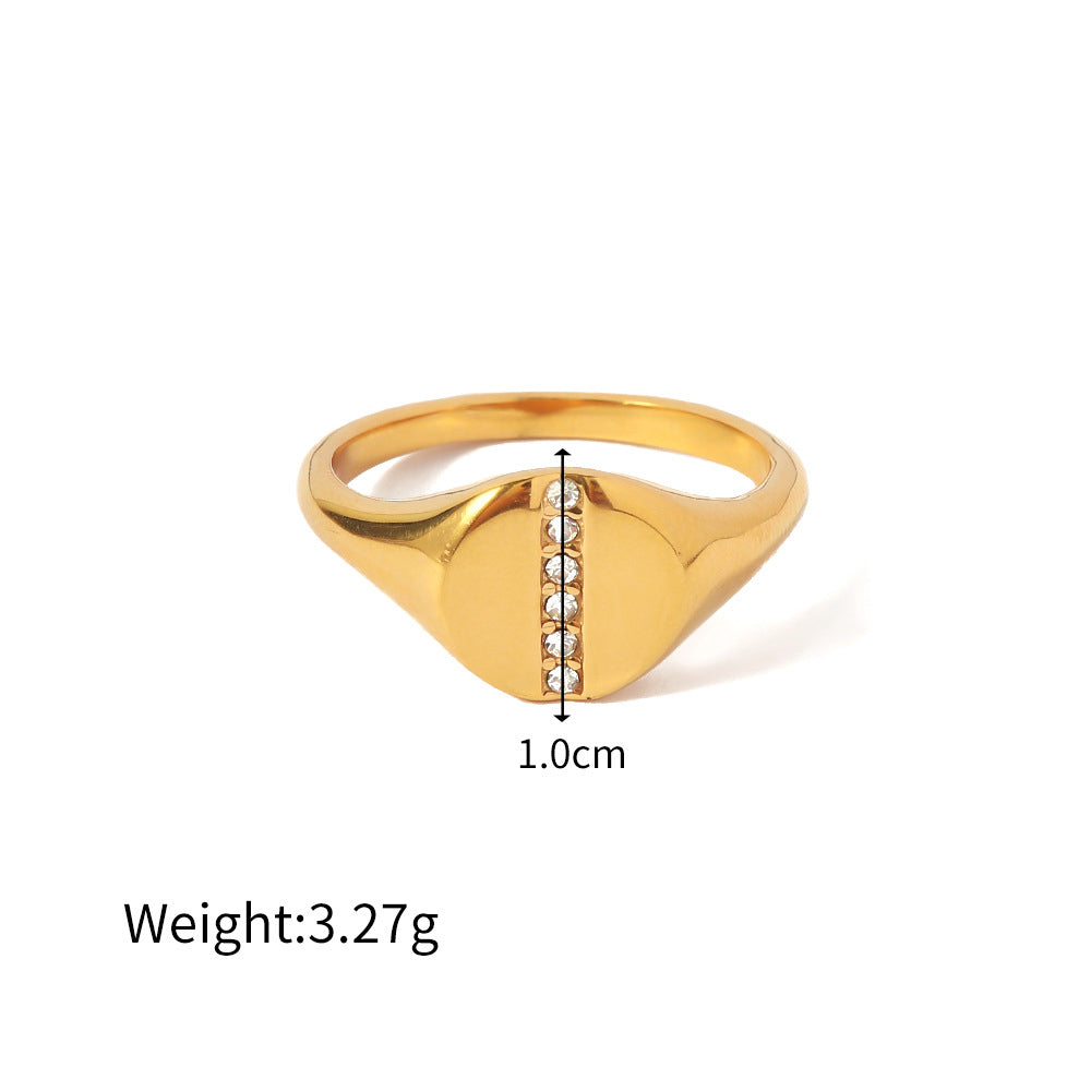 18K Gold Plated Inlaid Cubic Zirconia Ring