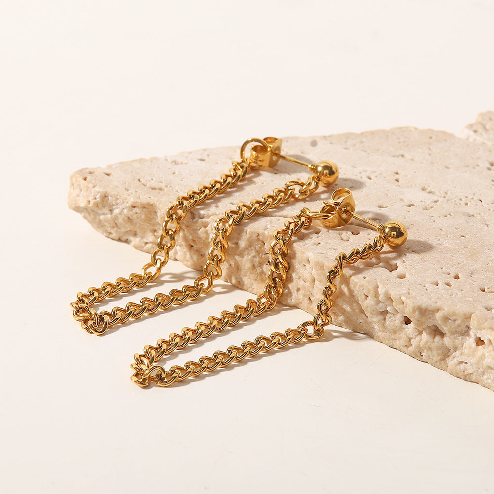 18k Gold Plated Chain Earrings