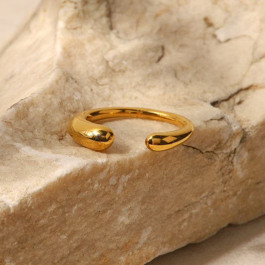 18K Gold Geometric Open Ring