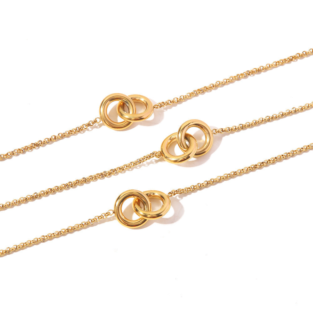 18k Gold Plated Interlocking Fashion Pendant Necklace