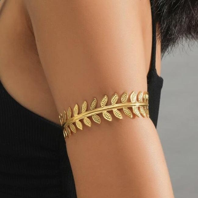 B5.Leaf Design Arm Cuff - Elle Royal Jewelry