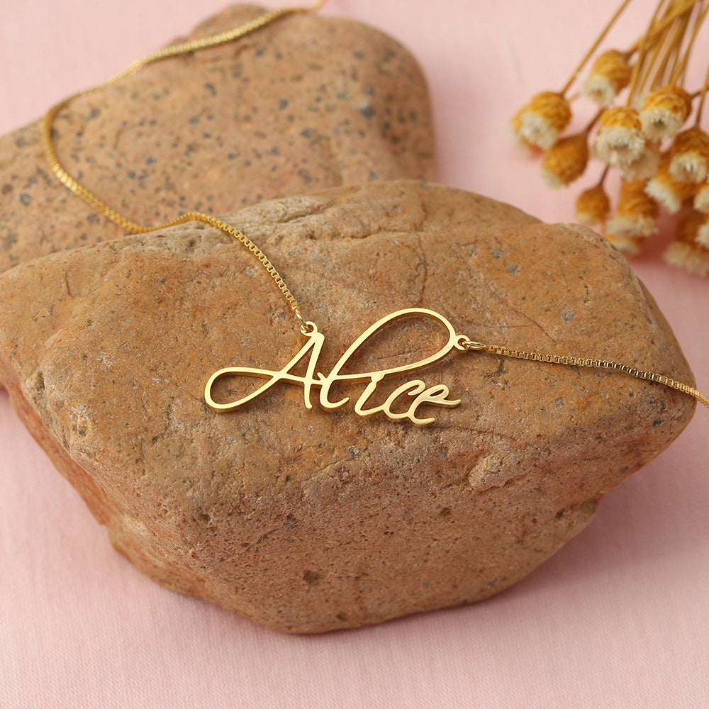 S925 personalized custom letter name pendant necklace