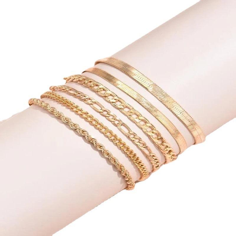 B6.6pcs Simple Chain Bracelet - Elle Royal Jewelry