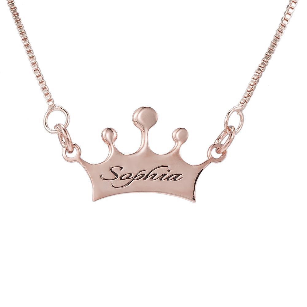 Noble Crown Letter Custom Name Necklace