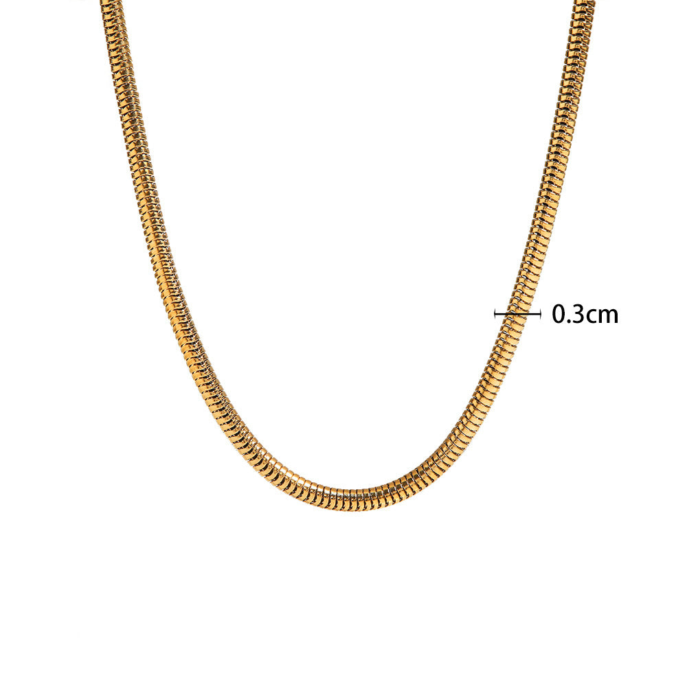 18K Gold Fashionable Hip Hop Snake Bone Chain Light Luxury Necklace