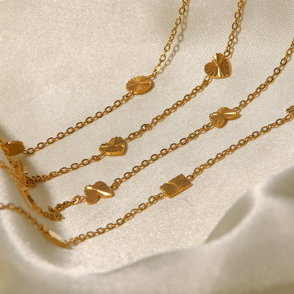 18K Gold Plated Heart/Rectangle/Butterfly Necklace