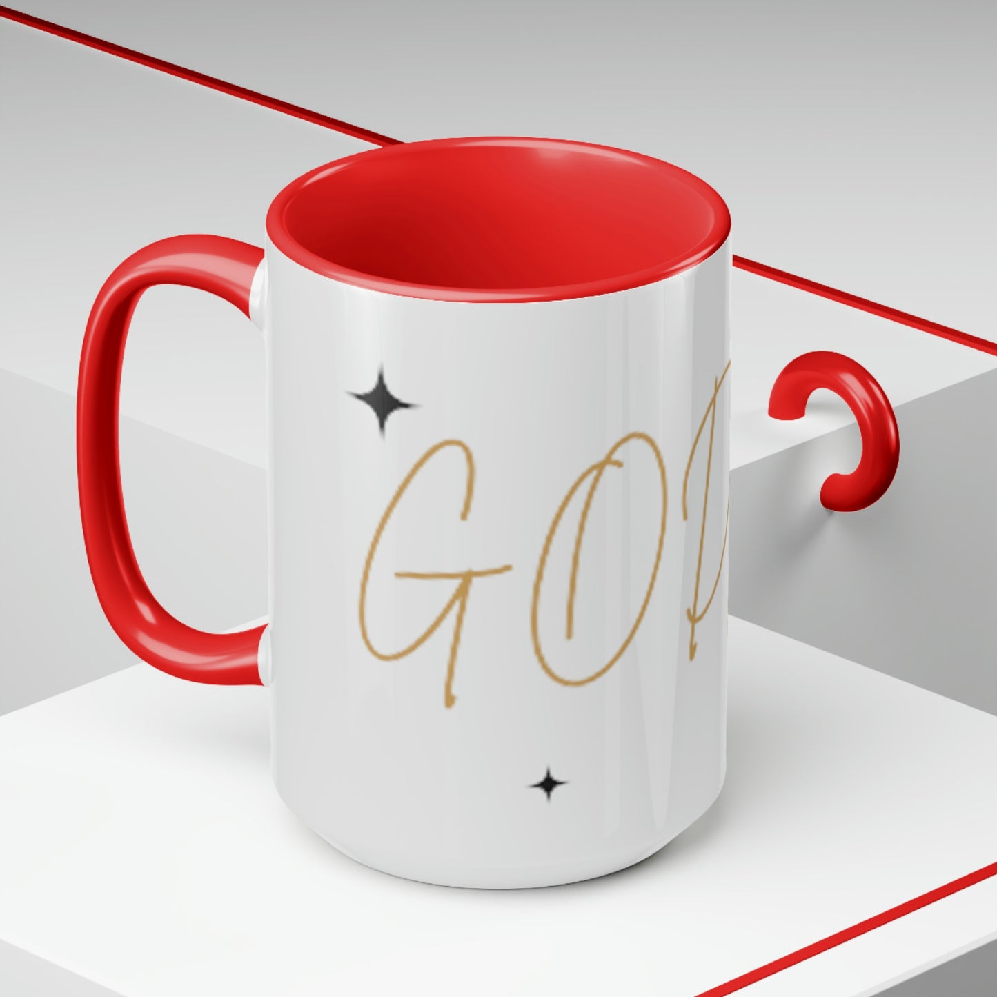 GODfidence Two-Tone Coffee Mugs, 15oz