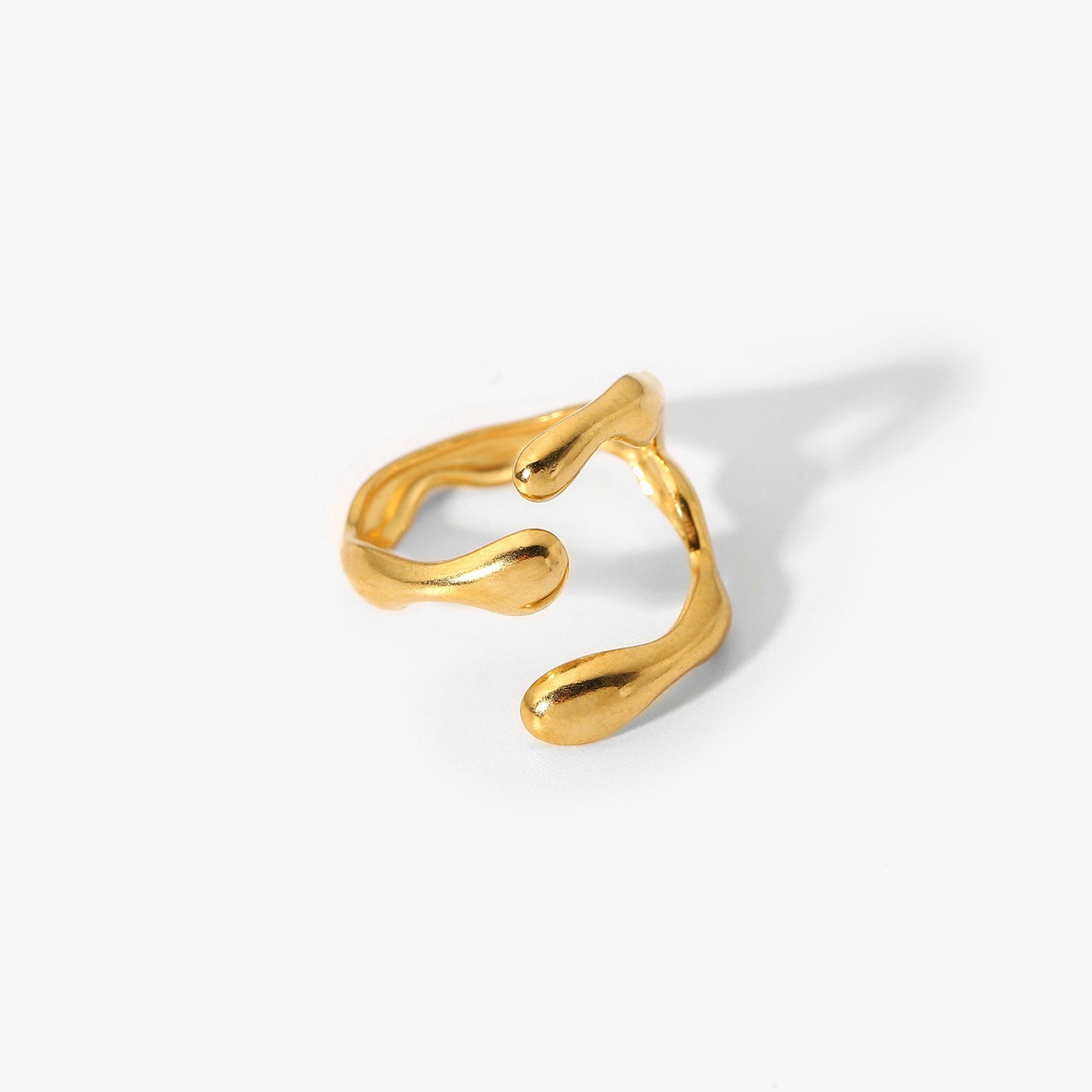 Fashion personality hip-hop style geometric line design opening adjustable ring