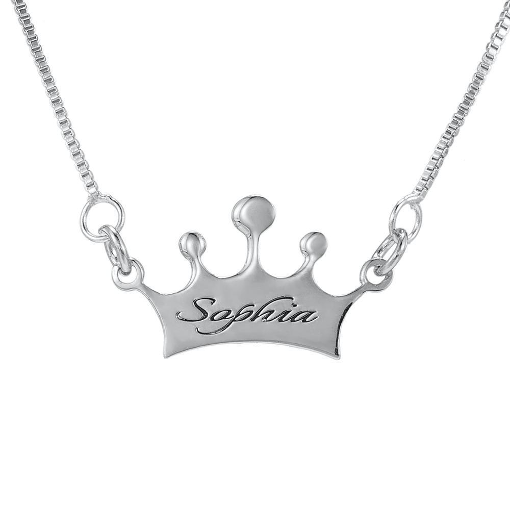 Noble Crown Letter Custom Name Necklace