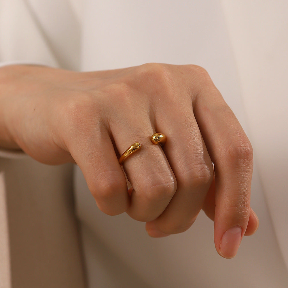 18K Gold Geometric Open Ring