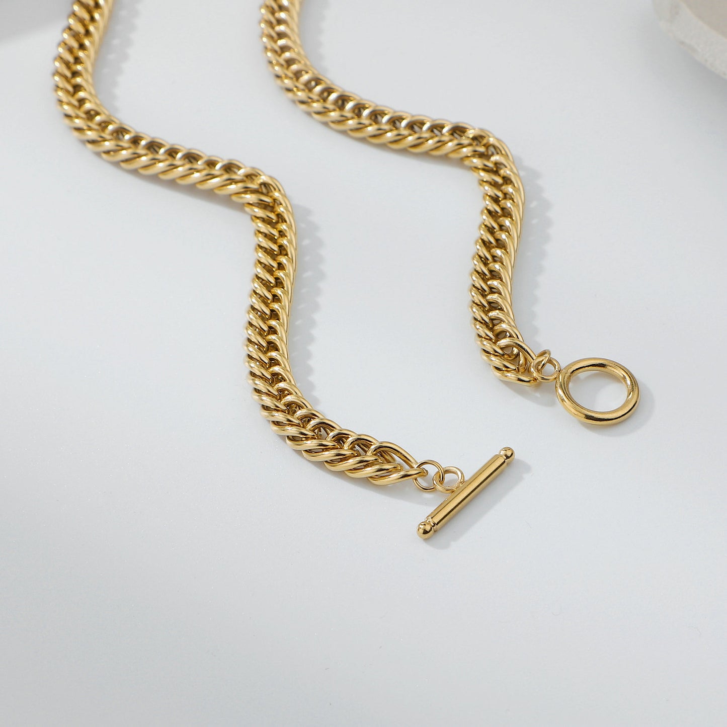 18K Gold Plated Cuban Chain Simple Versatile Necklace