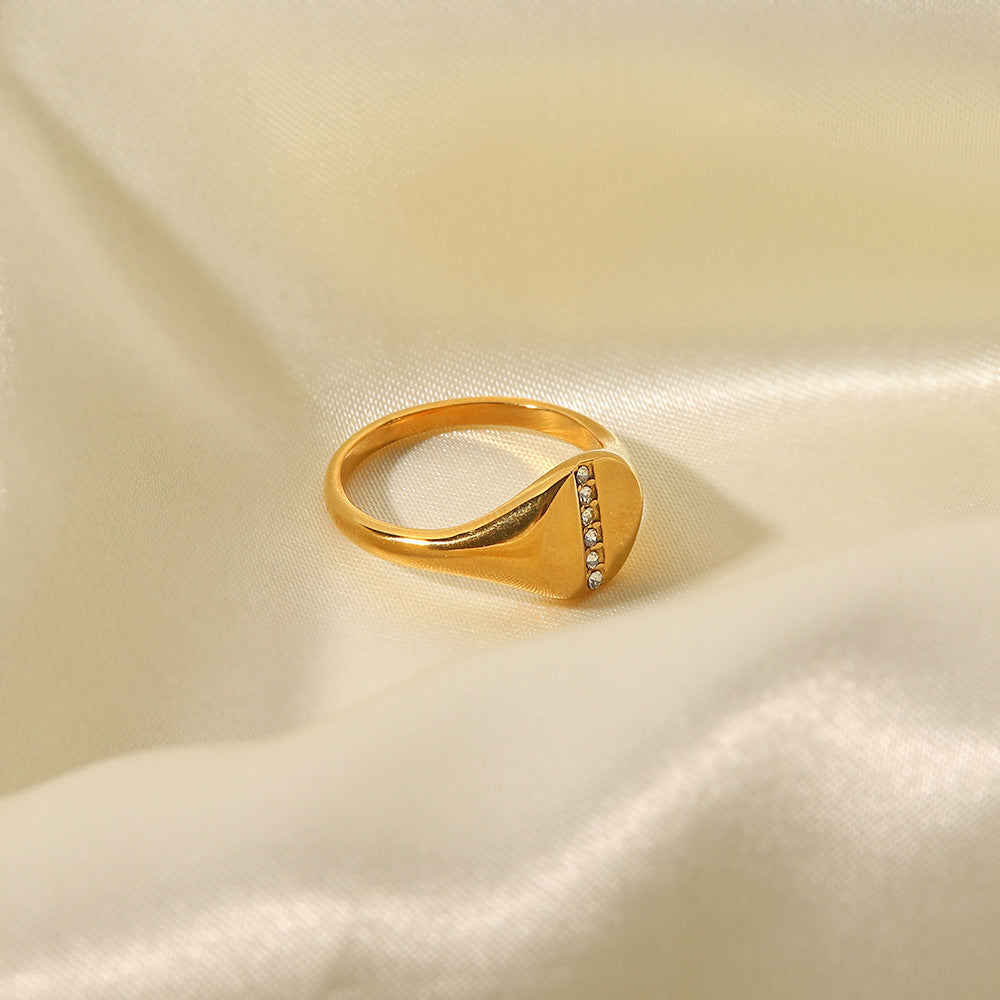 18K Gold Plated Inlaid Cubic Zirconia Ring