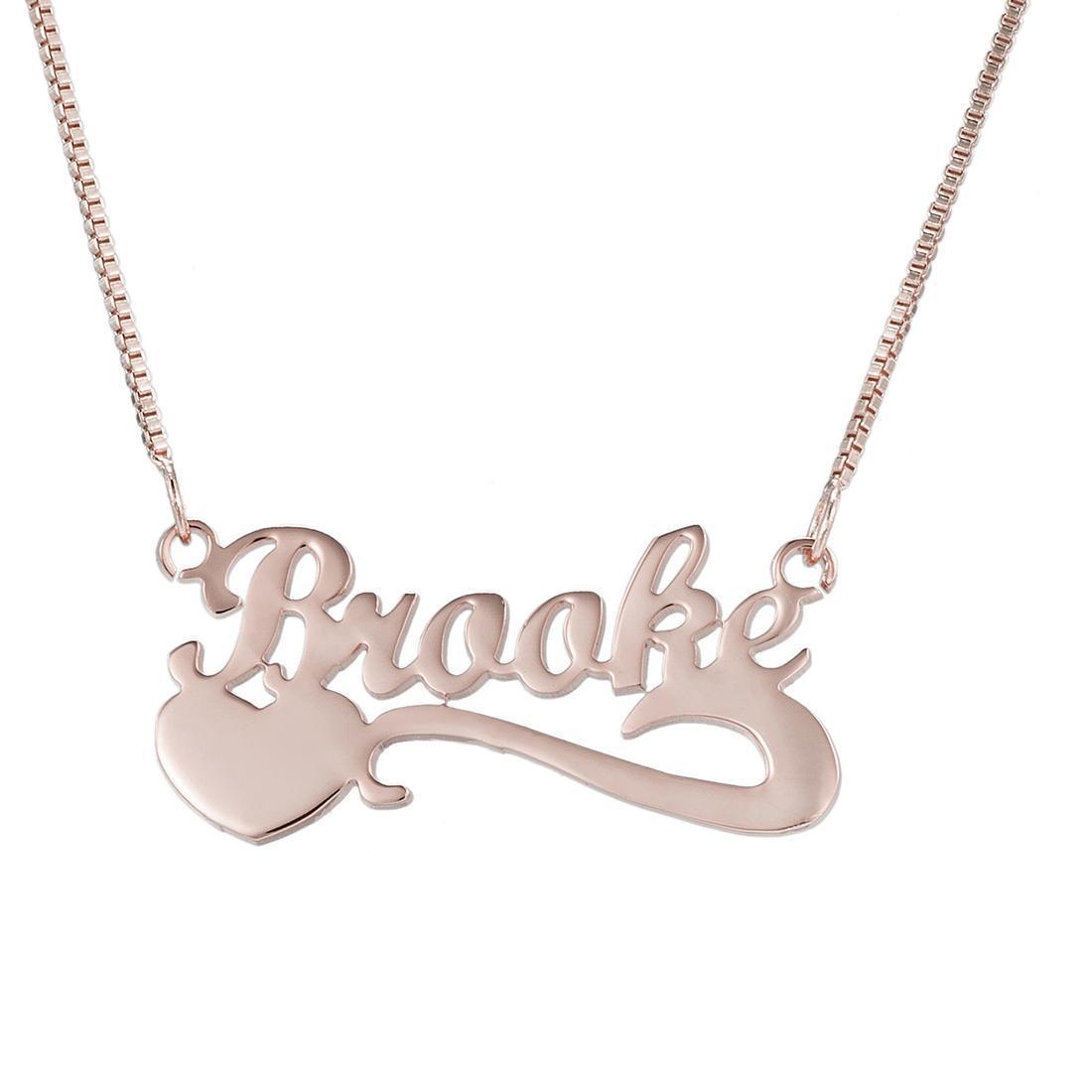 Dazzling Heart Custom Name Necklace