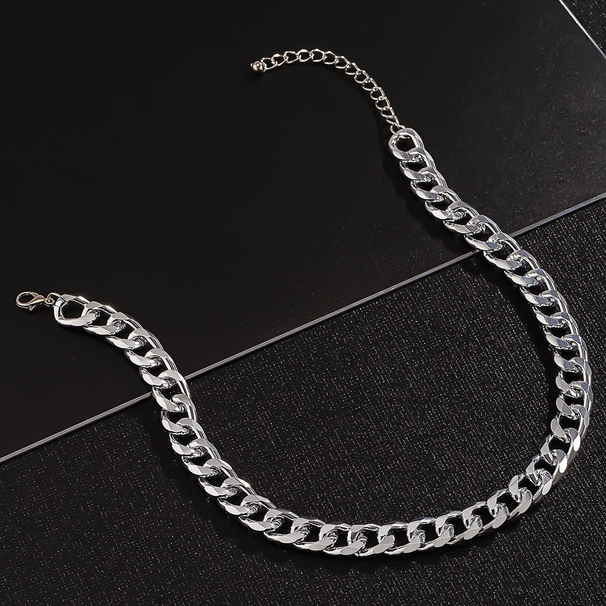 Men Fashion Geometric Snake Bone Chain Design Necklace