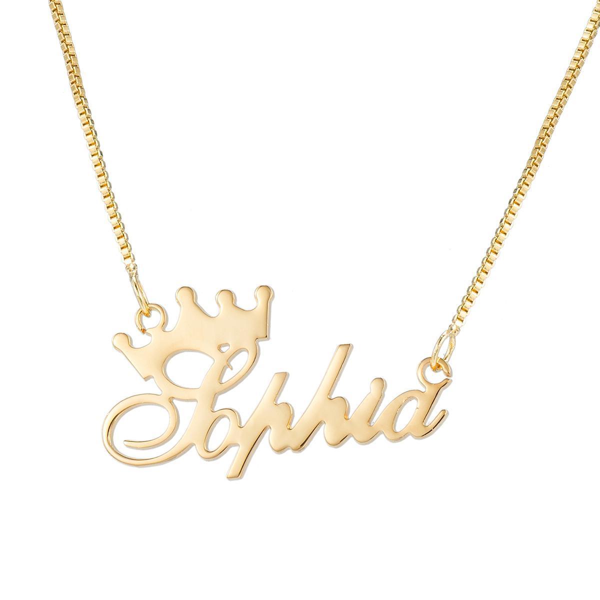 Exquisite Crown Custom Name Necklace