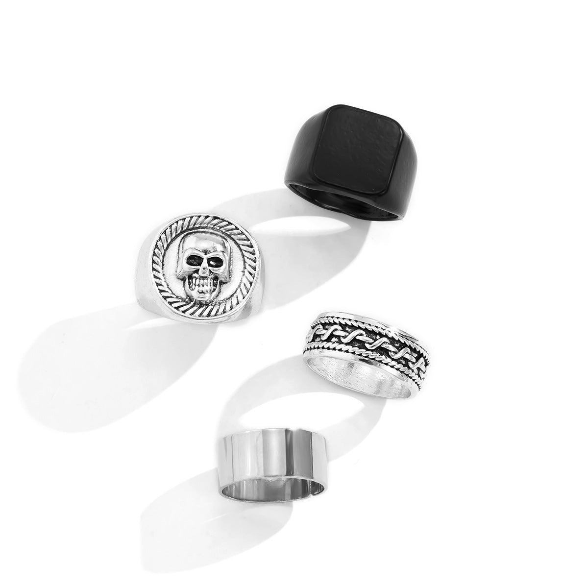 Men Fashion Simple Skull Design Versatile Ring