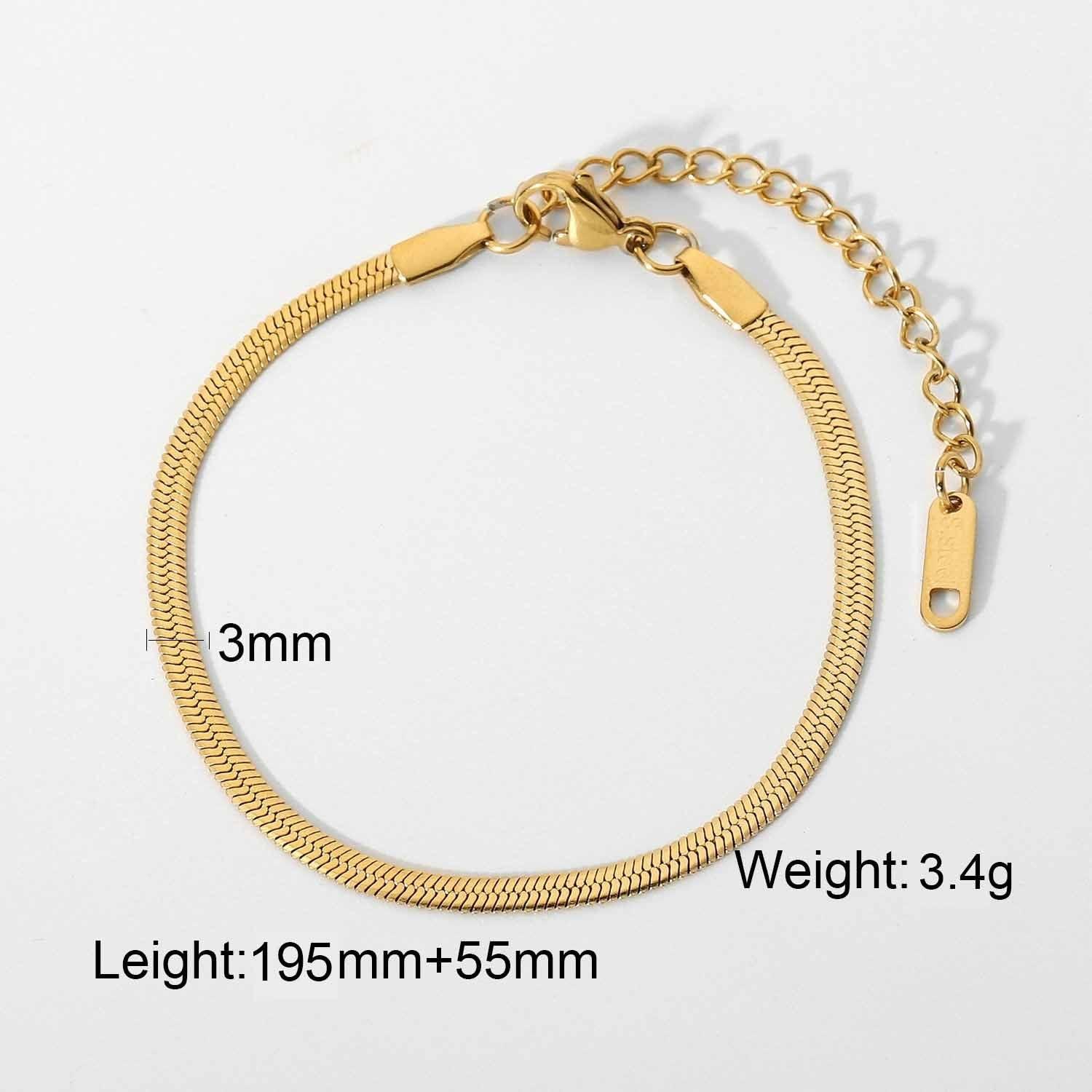 B12.18K Gold Blade Bracelet - Elle Royal Jewelry