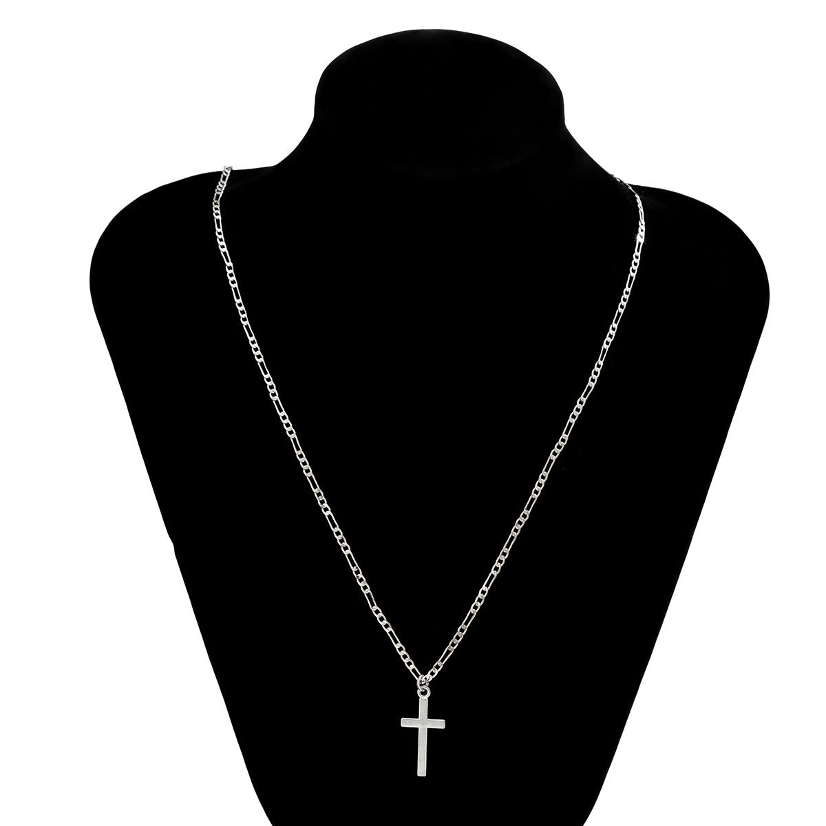 Men Simple Fashion Cross Design Hip Hop Pendant Necklace