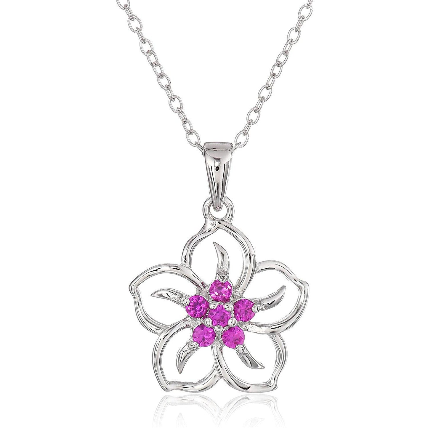 N3.S925 Flower Moissanite Pendant Necklace - Elle Royal Jewelry